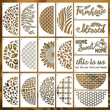 Welcome Stencils for Painting on Wood - 20-Piece Large 11.81 x 5.91 Plastic L...