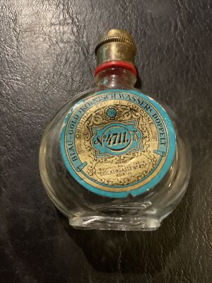 Vtg Blau Gold Kolnisch Wasser N0.4711 Original Eau De Cologne Mini Bottle Label