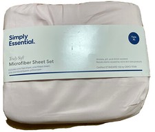 Simply Essential Truly Soft BLUSH, 4-Piece Microfiber Sheet Set, Twin XL Size