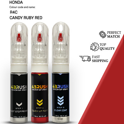 for HONDA R4C CANDY RUBY RED Touch Up Paint Scratch Repair Remove Kit Set Pen 
