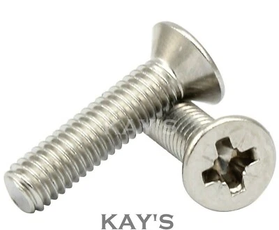 KAYFAST M3 M4 M5 M6 POZI COUNTERSUNK MACHINE SCREWS A2 STAINLESS STEEL POSIDRIVE BOLTS