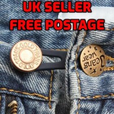 Metal Trouser Jeans Retractable Button Buckle Waist Band Extended Snap Pants