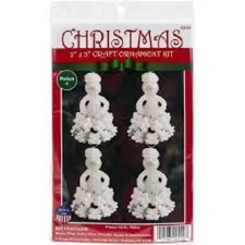 DESIGN WORKS - WINTER GIRLS WHITE -  CRAFT ORNAMENT KITS -  MAKES 4 GIRLS