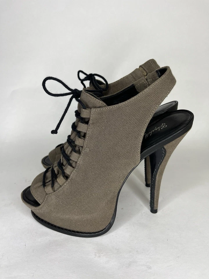 Elizabeth and James Margo Plataforma con Cordones Bomba Peep Punta Abierta Tacón Verde 6B Foto 4 de 4