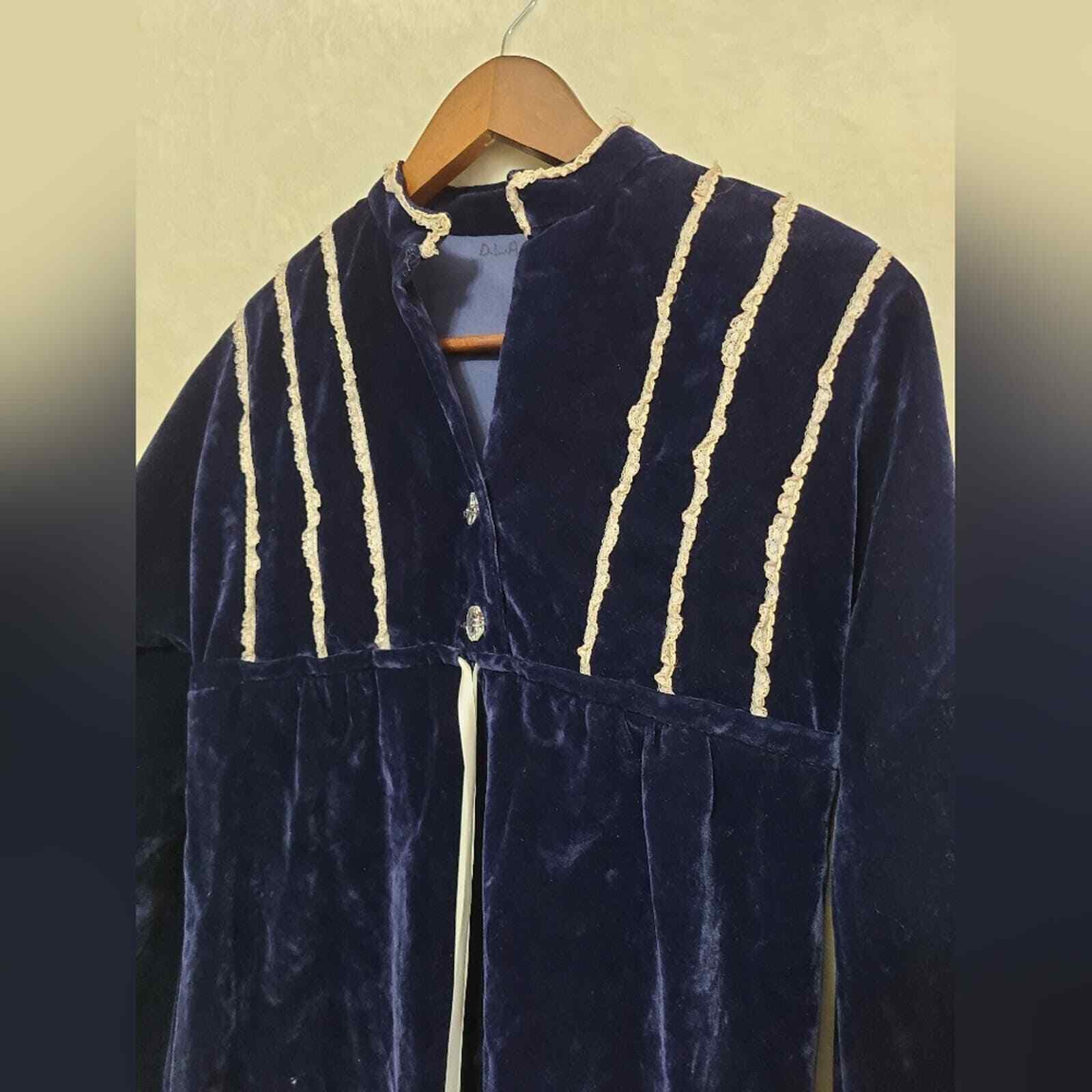 Vintage Dark Blue Velvet Dress - image 5