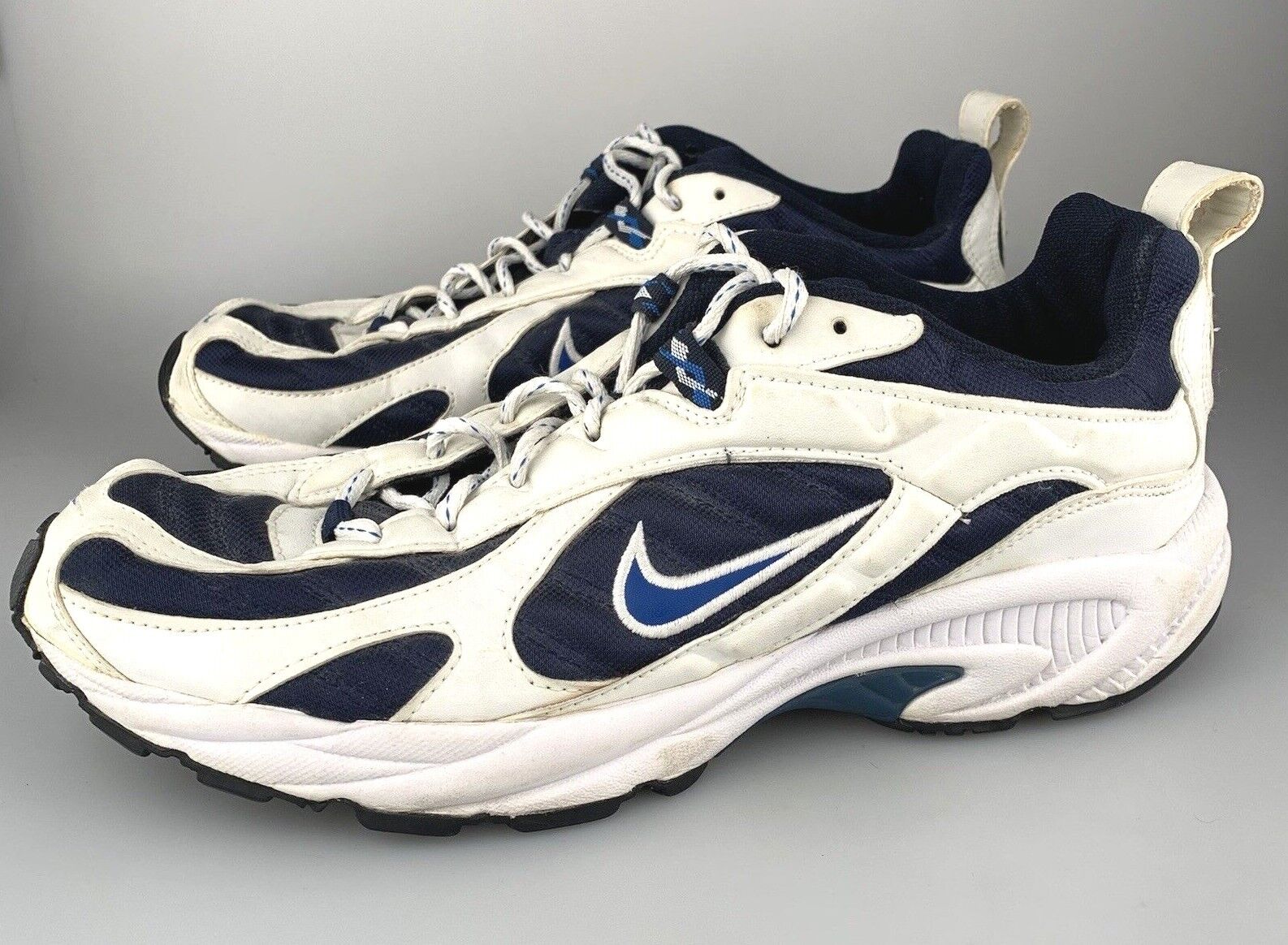 Wat is er mis Maryanne Jones Anders Nike BRS 1000 Vintage Size 12 US White Blue Sneakers Shoes 602147-441 Y2K  Rare | eBay