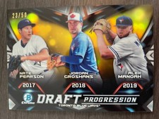 2019 Bowman Chrome Draft Rookie Progression Alek Manoah Gold Refractor #/50