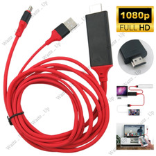 1080P HDMI Mirroring Cable Phone To TV HDTV AV Adapter For iPhone 11 X 8 iPad