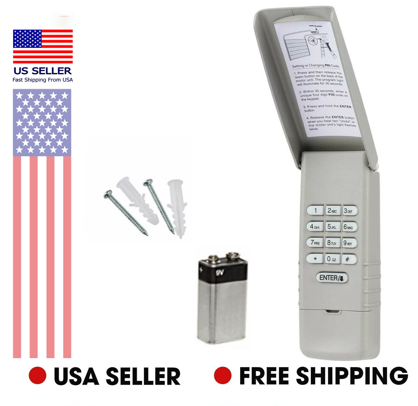 LiftMaster 877LM Garage Door Keyless Entry Keypad Easy Installation eBay