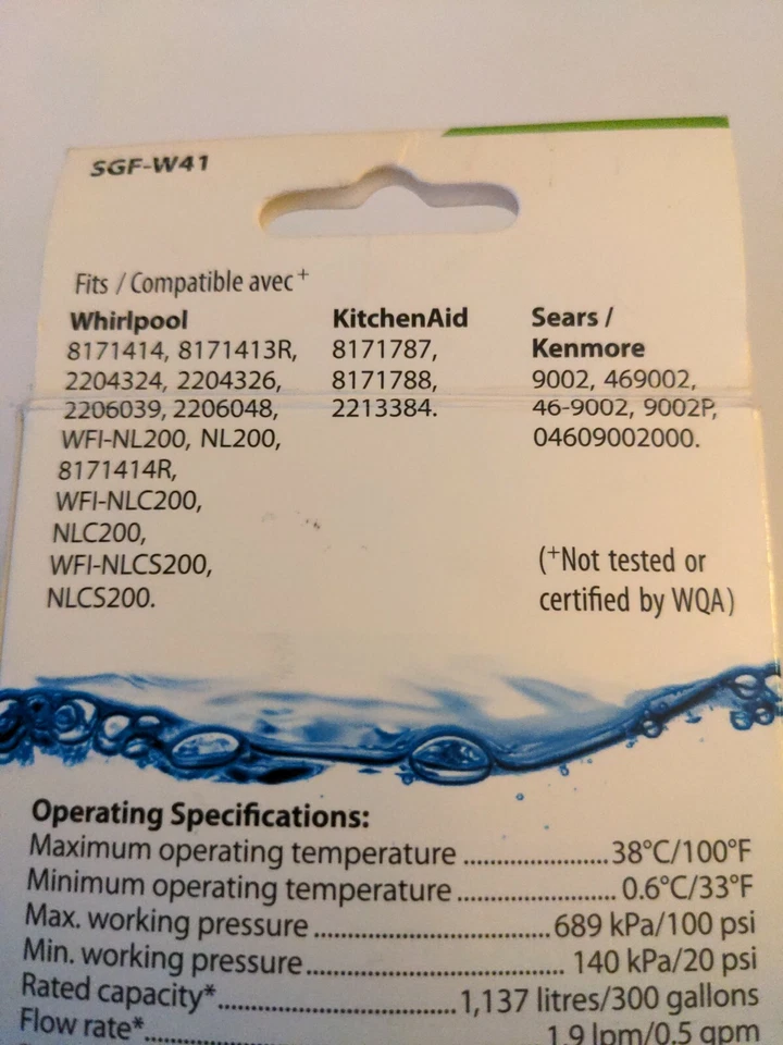 Replacement Whrlpool 8171413 8171414 EDR8D1 Refrigerator Water Filter SGF-W41 - Image 3 of 4