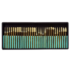 30 PCS DIAMOND COATED BURS SET 1/8  SHANK MED GRIT LAPIDARY ROTARY BITS TITANIUM