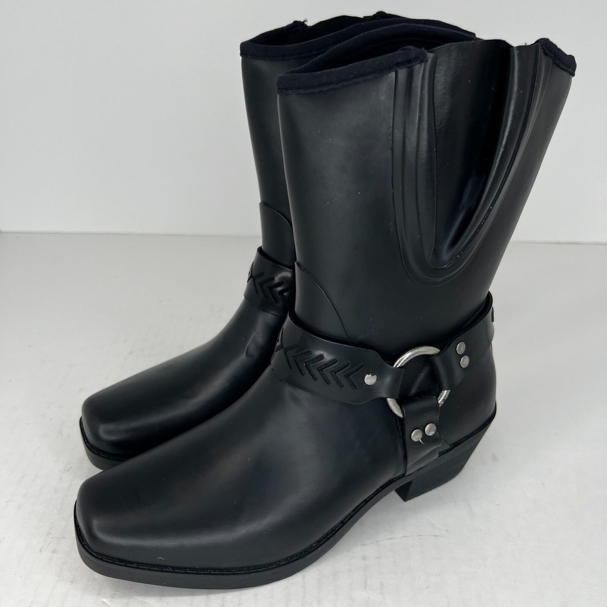 Bogs Womens Dakota Black WesternWaterproof Natural Sleek Rubber