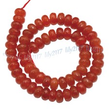 Faceted 6x10mm Natural Red Agate Rondelle Gemstone Loose Beads 15'' Strand