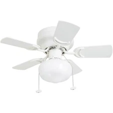 Prominence Home Hero 28 Inch Traditional Flush Mount Indoor LED Ceiling Fan with