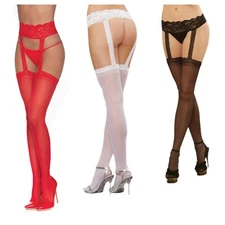 SHEER SUSPENDER GARTER BELT PANTYHOSE QUEEN SIZES