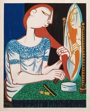 Giuseppe Migneco Original Serigraphy Signed/Numbered Woman's Portrait Cubist Art