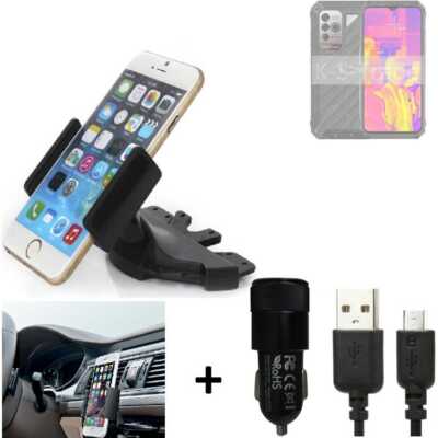 CD Schlitz Halterung für Ulefone Armor 18T + Ladegerät Auto KFZ Radio Halter U