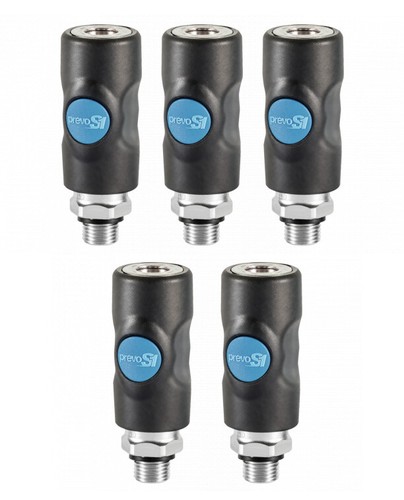PREVOST ISI SAFETY PUSH-BUTTON COUPLER, 3/8" BODY, INDUSTRIAL, 1/2" MALE NPT - Picture 3 of 11