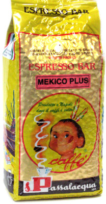COFFEE PASSALACQUA MEKICO PLUS - ESPRESSO BAR - PACK 1Kg (2.2lbs) COFFEE BEANS