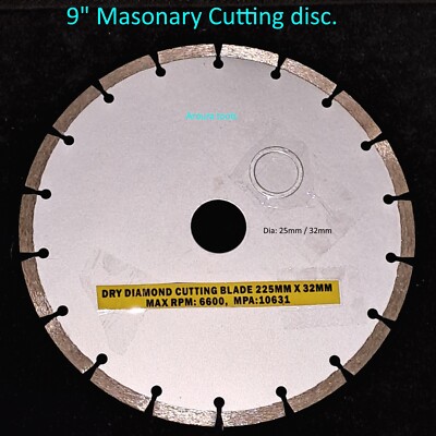 9-inch Concrete Masonry Cutting Disc Diamond Tipped Blade - Brand New ...