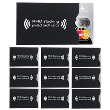 10x RFID Blocking Protective Cover in BLACK 10 pieces RFID Blocker for EC Cards