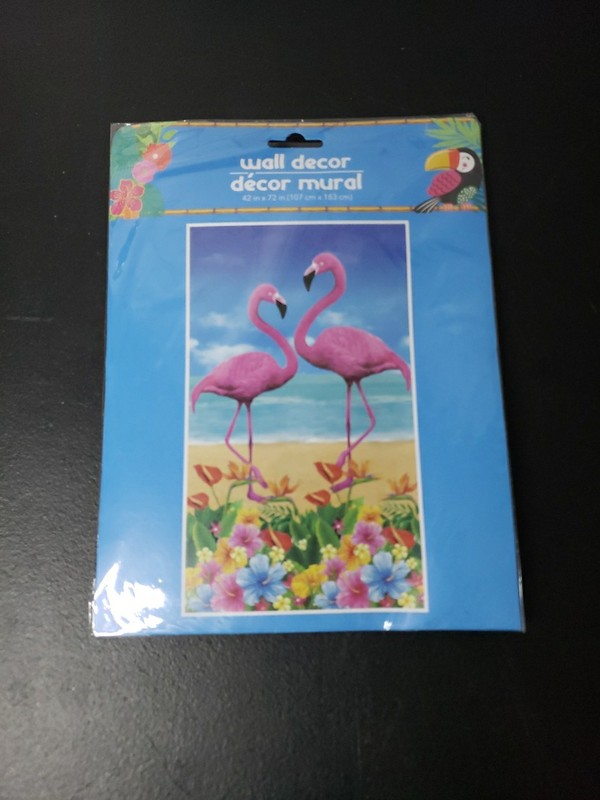Pink Flamingos Tropical 42"x 72" Packaged Wall/Door Mural Decoration BRAND NEW! 