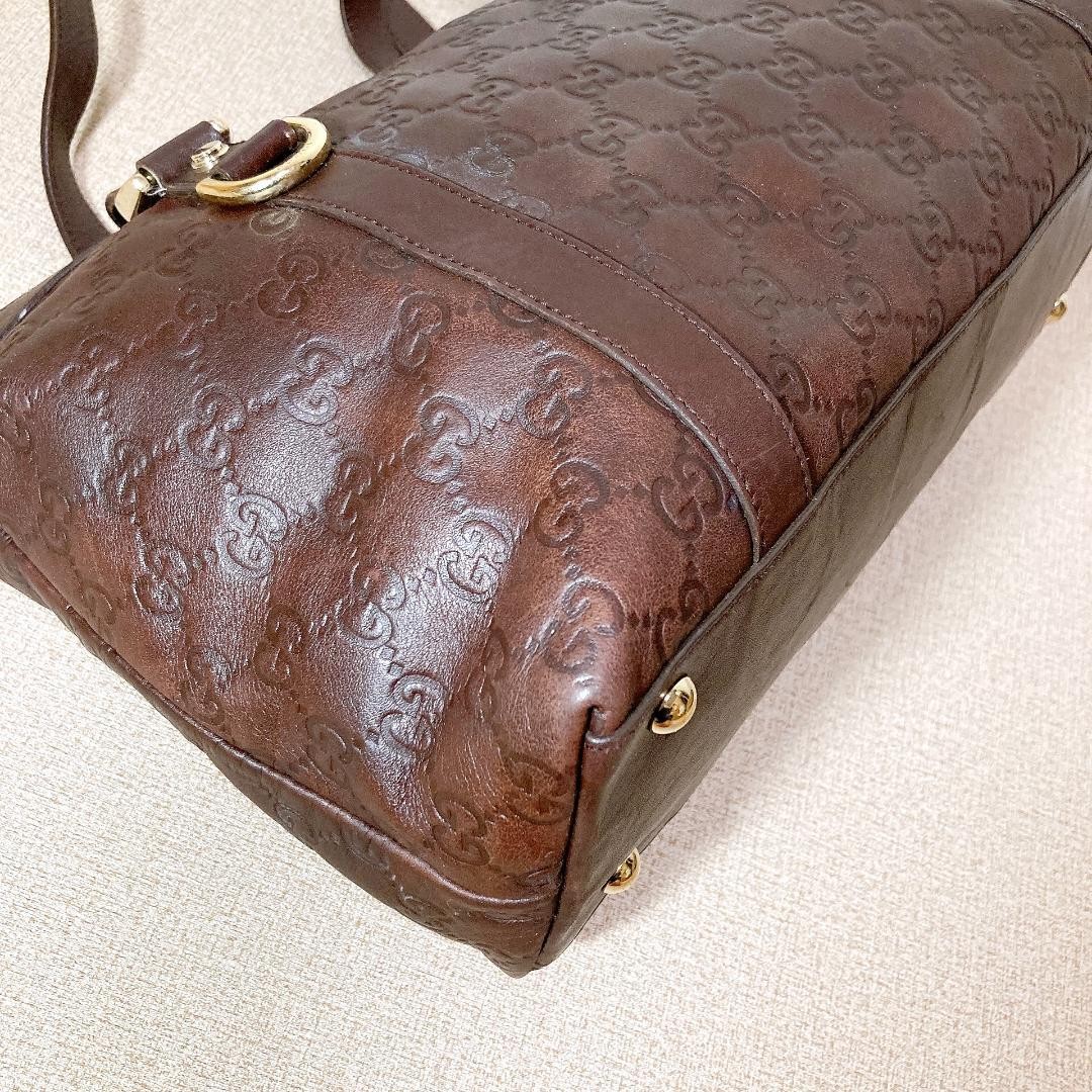 GUCCI Abby Leather Shoulder Bag Tote Brown Size 22cm x 31cm x 12cm VIN thumbnail 12