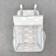 Hanging Diaper Caddy Organizer Gray & Clouds Changing Table Crib Car Bassinet