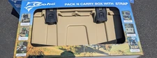 Coho Pack N Carry Storage Box with Strap, 20.2” L x 14.7” W x 11.1” H Beige Tan