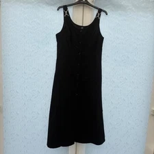 Button Front Overall Dress black size 12/14