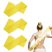 3 Pcs Back Scrubber, 25 Inch Nylon Bath Sponge Extended, Yellow