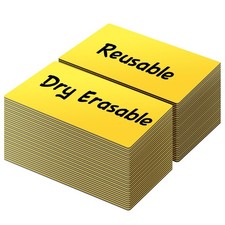 Dry Erase Magnetic Labels 1" x 4" 50 Packs Blank Writable Magnet Stickers Reu...