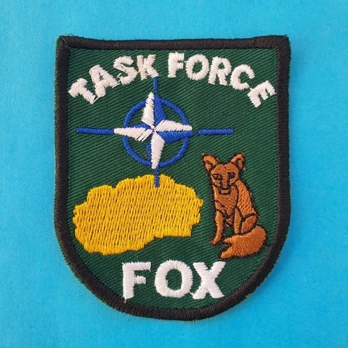 Vintage NATO Task Force Amber Fox Macedonia Mission Military Badge Patch
