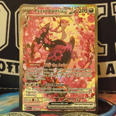 Pokémon Fezandipiti EX Full Art Holo Rare Card 288/217 Basic ASC