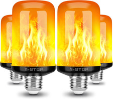 Upgraded LED Flame Light Bulbs, 4 Modes Flickering Light Bulb with Upside down E
