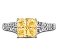 2 Ct Princess Simulated Citrine Gorgeous Engagement Ring 14k White Gold Plated