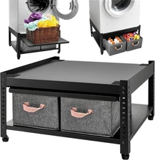 Washer Dryer Pedestal 28x28x16" 800LB Capacity w/Storage Shelf & Adjustable Feet