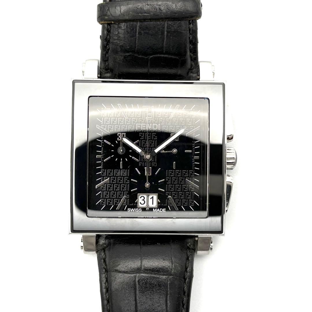 Fendi Quadro Ceramic Chronograph Men's Quartz 39mm Used Authentic thumbnail 2