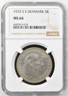 Denmark 5 Kroner 1972 SS NGC MS 66