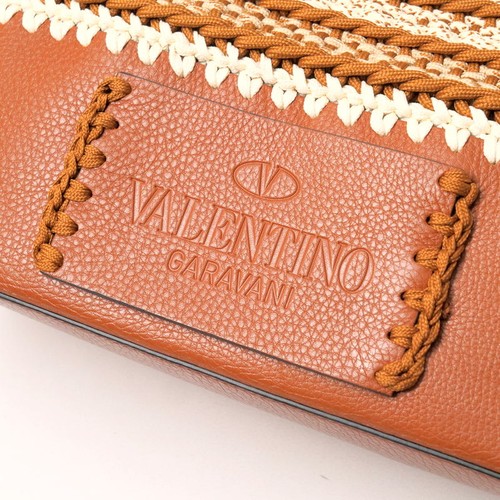 Valentino Garavani Tote Bag Handbag Shoulder Bag 2Way Leather Brown - Picture 8 of 9
