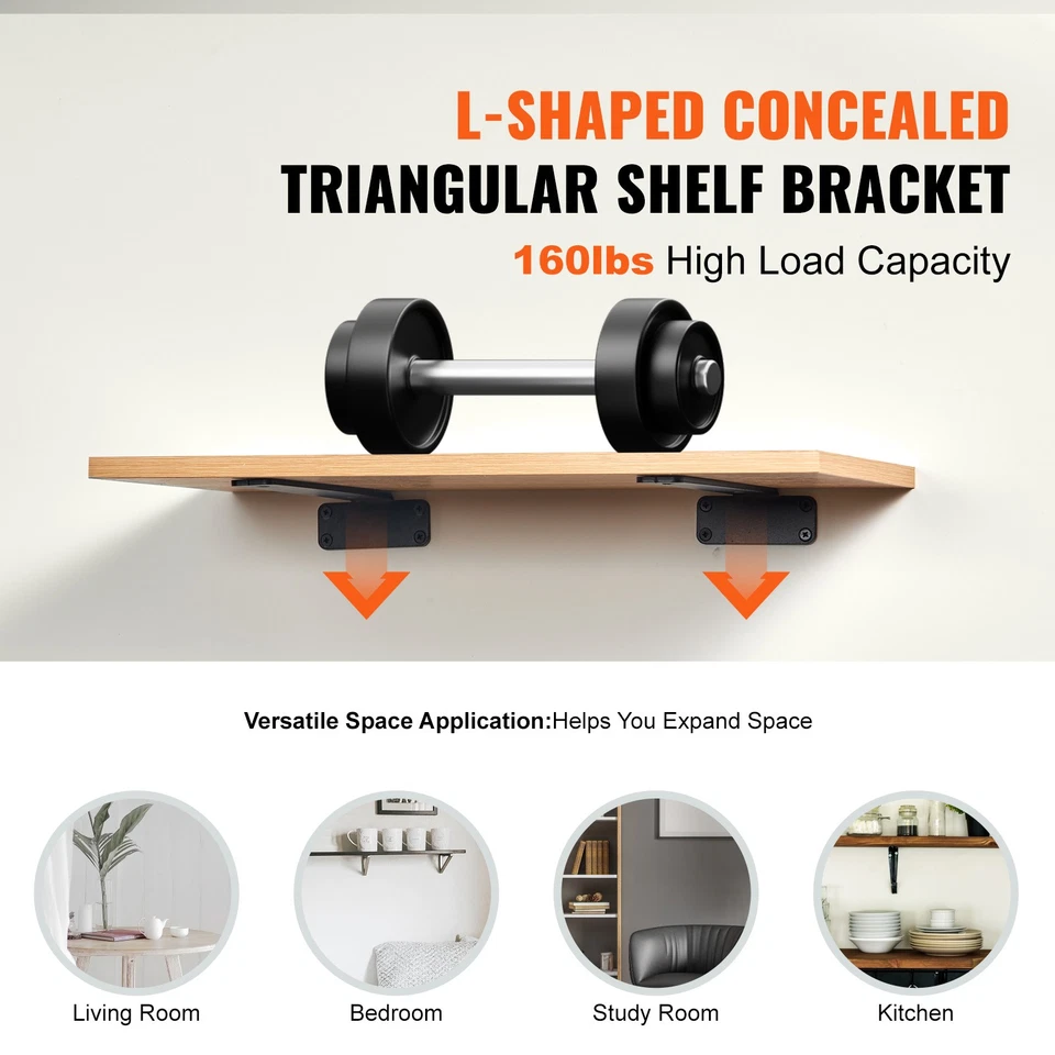 Uimoso  6x Schwerlast Regalhalter Regalträger Regalhalterung Regal 160x100x45mm - Bild 2 von 4