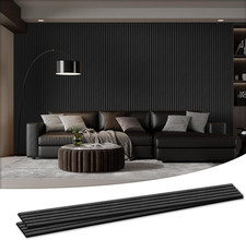 2 Pack Acoustic Wall Panels Wood Slat Sound Absorbing Soundproof Dark Gray 105.9