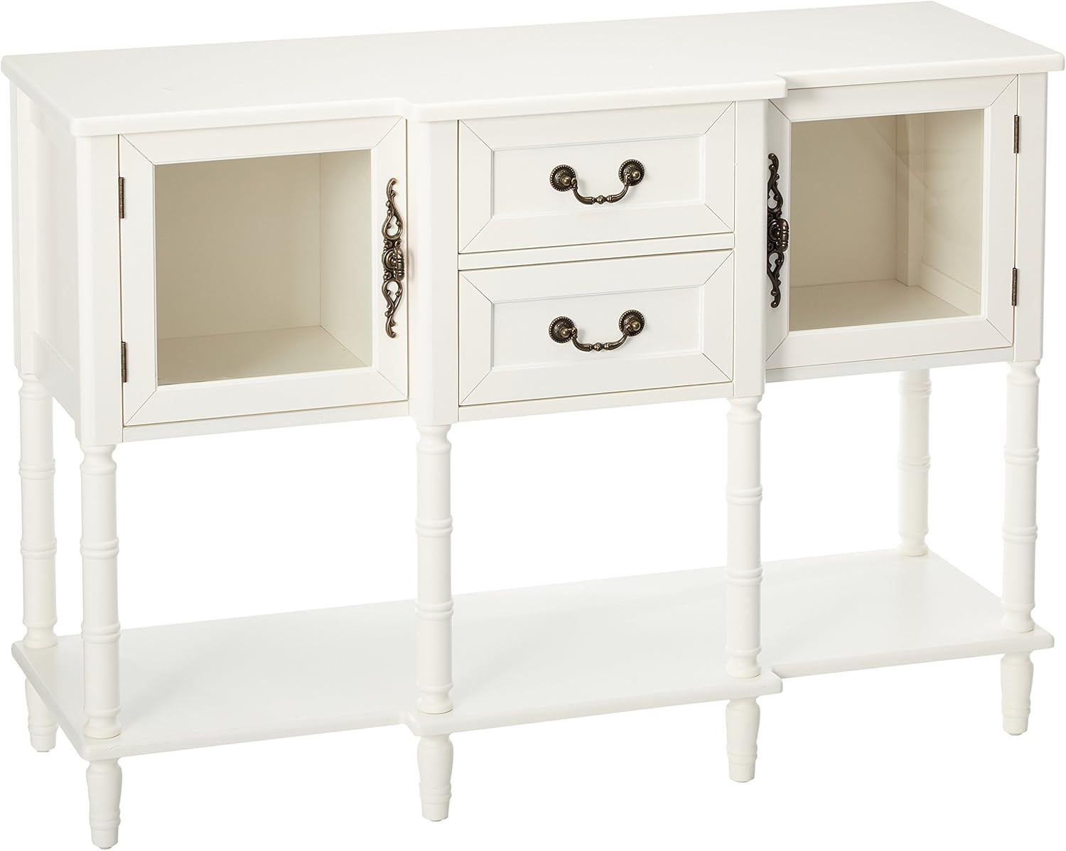 Elegant Cream White Wood Buffet Sideboard Cabinet Console Table by Kings Brand