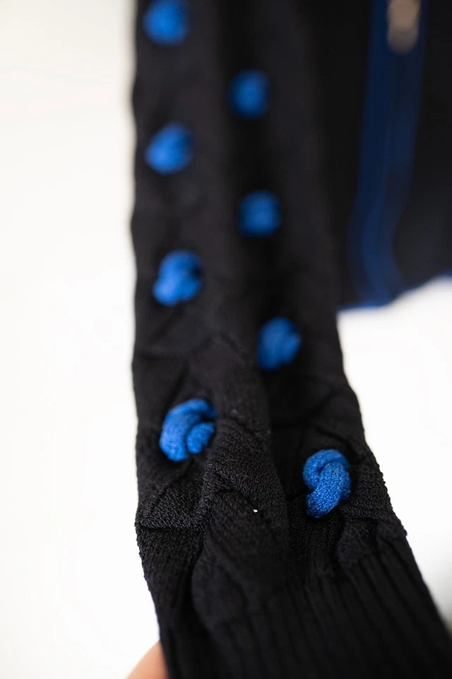 Cárdigan chaqueta top ST JOHN KNIT TALLA 14 SANTANA CLASSIC negro con ribete azul Foto 3 de 4