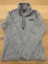 Patagonia Women's Quarter Zip Pullover Sweater Salt Grey Fleece, Size S