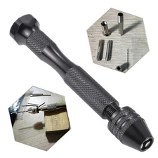 Pin Vise Hand Drill Bits Set10pcs Twist Drill Bits Precision Mini Micro Rotar...