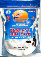 64 Oz Instant Nonfat Skimmed Powdered Milk - Grade A, Kosher Halal, USA Made