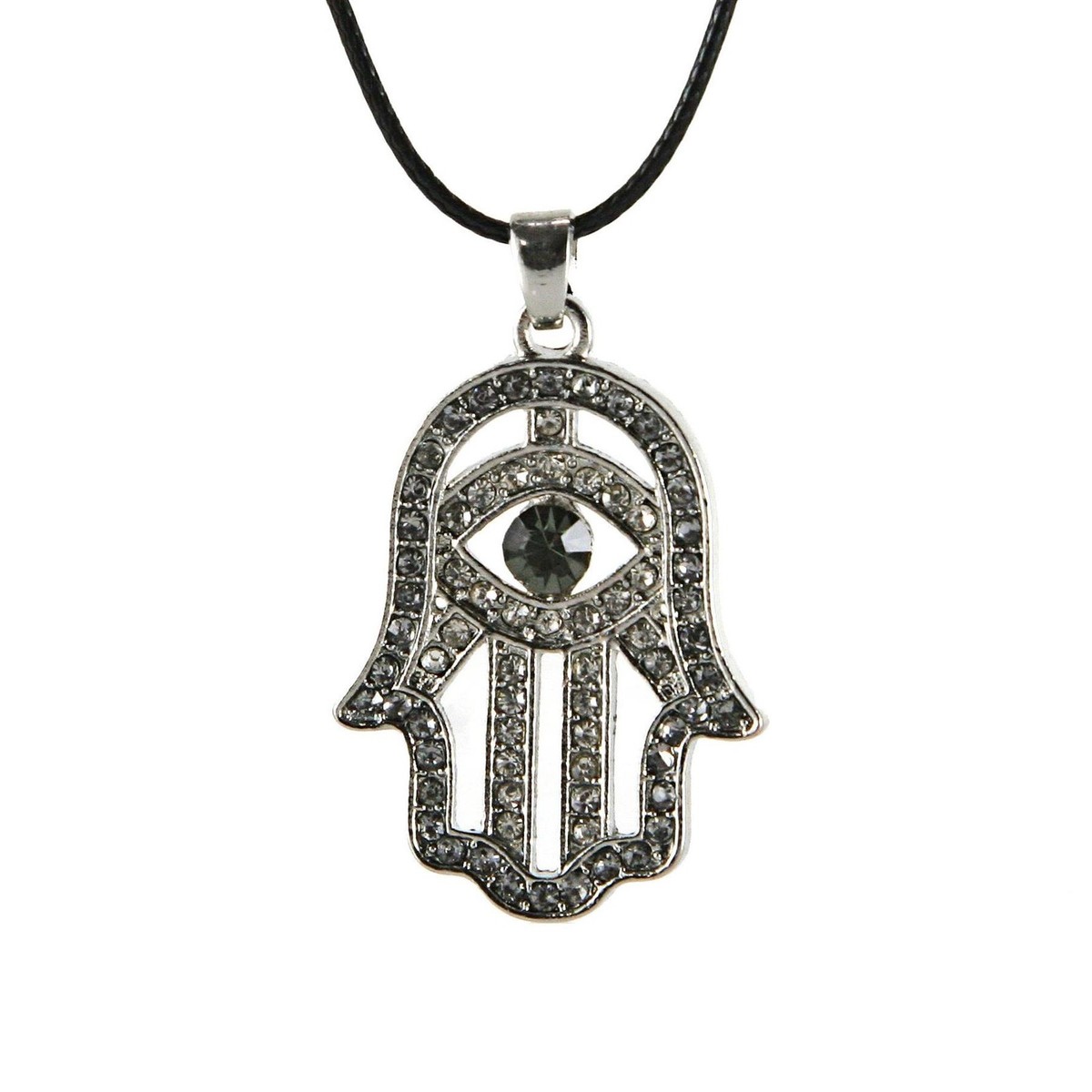 Collier Main De Hamsa Noir - Porte-Bonheur Contre Le Mauvais Œil, Style Kabbale, Marque Ma.chicha