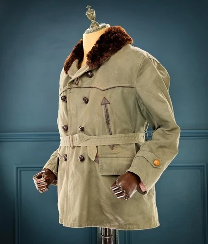 Vintage 1950s French ‘Canadienne’ Barnstormer Mackinaw Mouton Canvas Jacket “L” image 2
