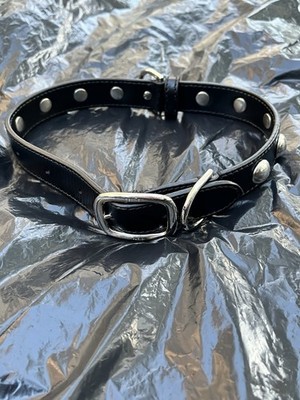 AUTHENTIC HARD TO FIND CELINE LEATHER METAL CHOKER NECKLACE ITALY